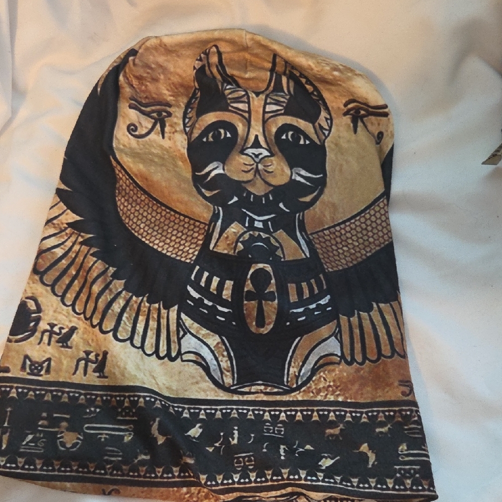 Egyptian Cat Print Beanie